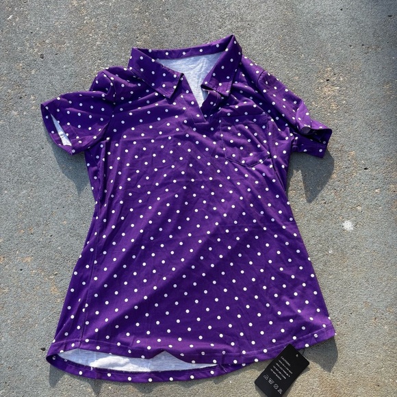 Purple Polka Dot Women's Top - Picture 1 of 5
